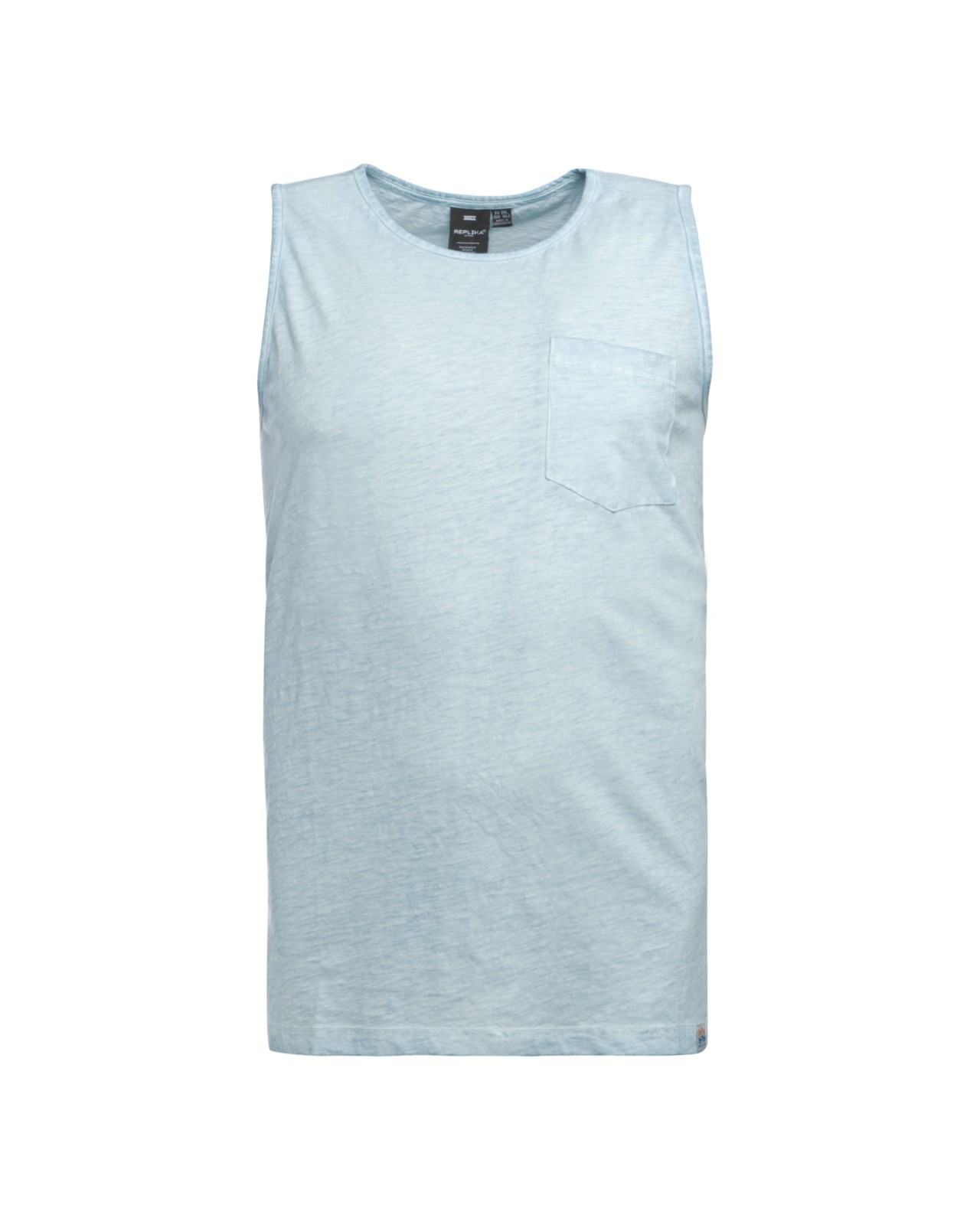 Débardeur Replika grande taille flammé bleu