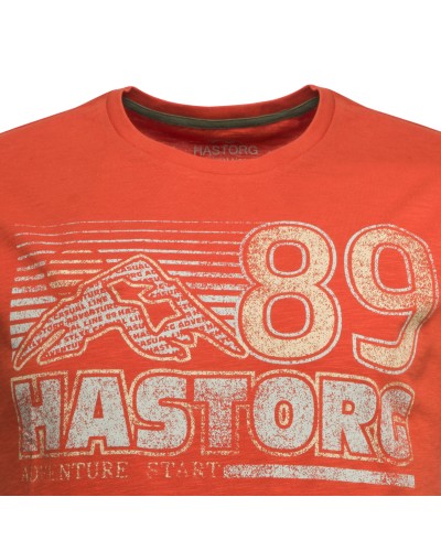 Tee shirt flammé Hastorg imprimé grande taille orange rouille