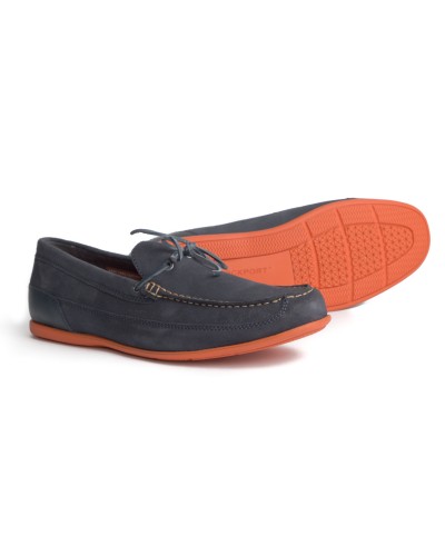 Chaussures bateau Rockport grande taille en daim bleu marine