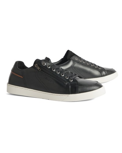 Sneakers en cuir Redskins Ficusi avec zip grande taille noir