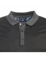 Polo manches longues Maneven jersey mercerisé grande taille noir