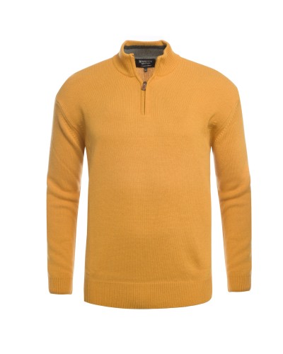Pull camionneur Maneven avec cachemire grande taille jaune