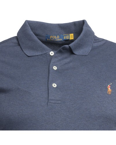 Polo jersey Ralph Lauren grande taille en pima coton indigo chiné