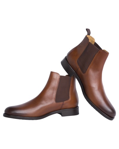 Bottines chelsea Paul Edwards patinée grande taille marron