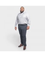 Chemise micro motif Maneven grande taille blanc facile à repasser