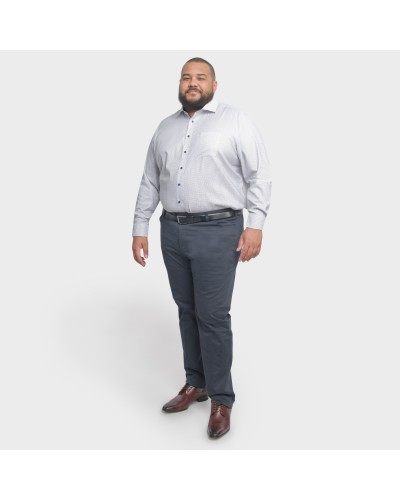 Chemise micro motif Maneven grande taille blanc facile à repasser