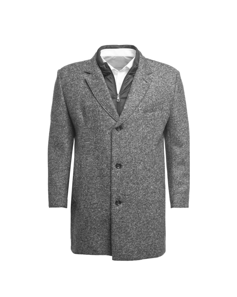 Manteau laine Bugatti Flexcity grande taille gris