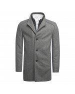 Manteau en laine S4 gris pour homme grand