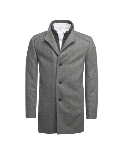 Manteau en laine S4 gris pour homme grand