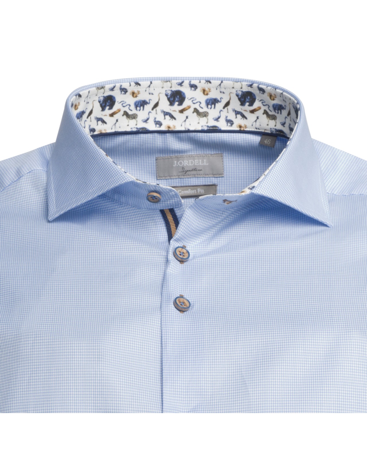 Chemise J.Ordell manches extra-longues 72 cm dobby bleu