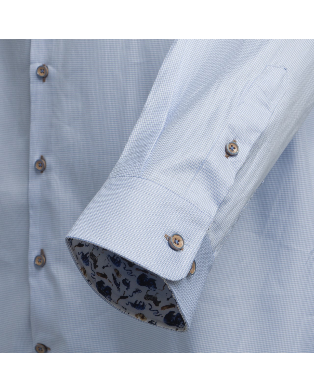 Chemise J.Ordell manches extra-longues 72 cm dobby bleu