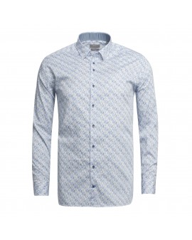 Chemise J.Ordell grande taille fantaisie bleu clair