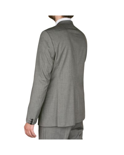 Veste de costume 1214 Studio fil-à-fil grise pour homme grand