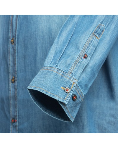 Chemise en jean Duke grande taille en coton indigo