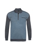 Sweat camionneur Maneven bi-matière grande taille bleu