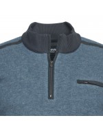 Sweat camionneur Maneven bi-matière grande taille bleu