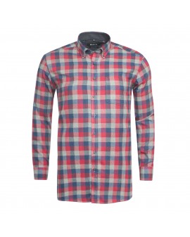 Chemise flanelle à carreaux Maneven grande taille rouge