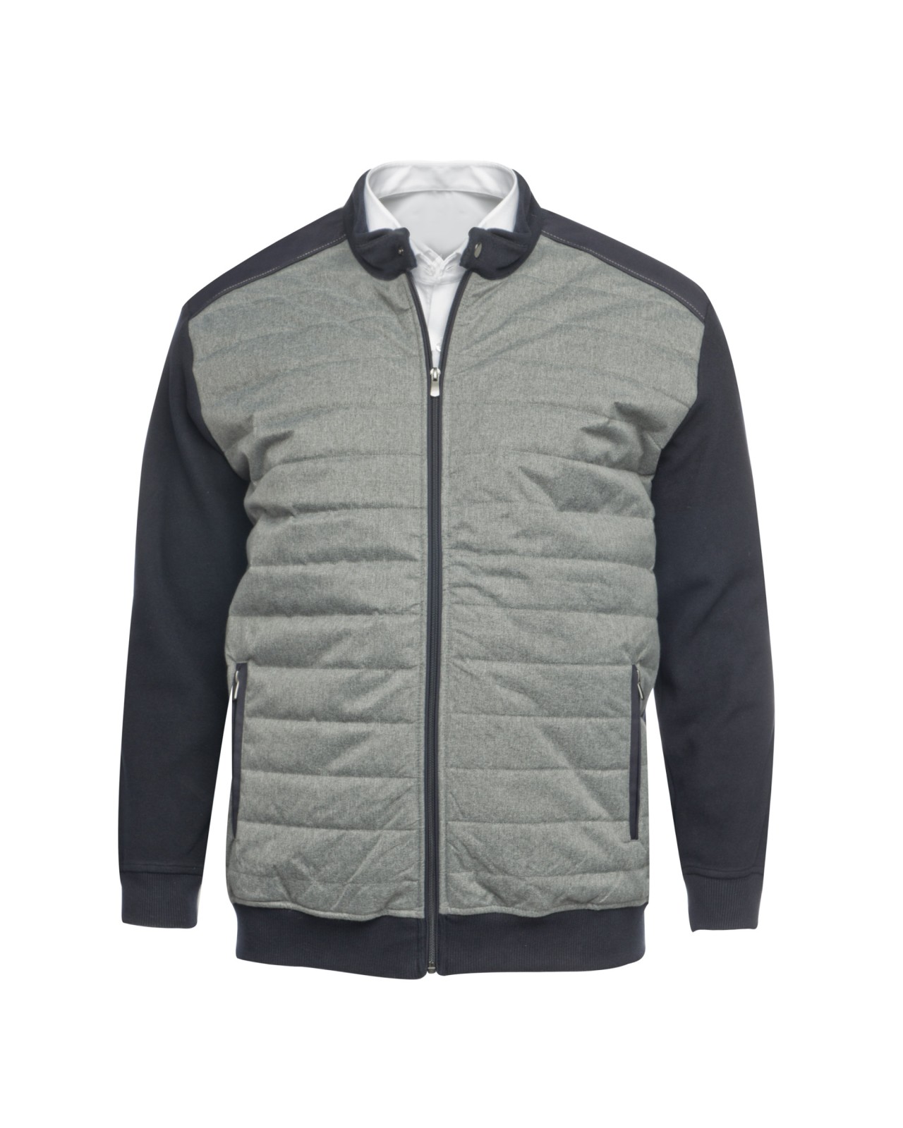 Blouson bi-matière Maneven grande taille bleu marine