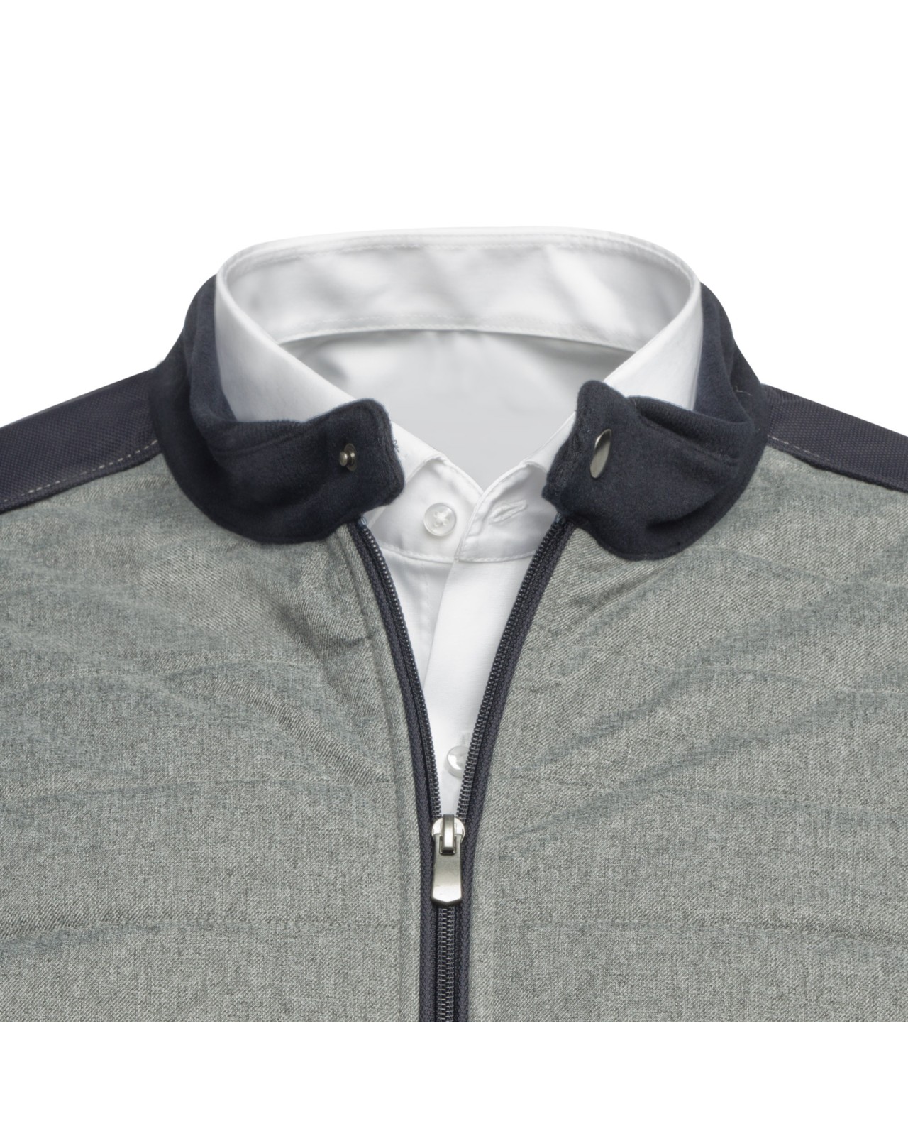 Blouson bi-matière Maneven grande taille bleu marine