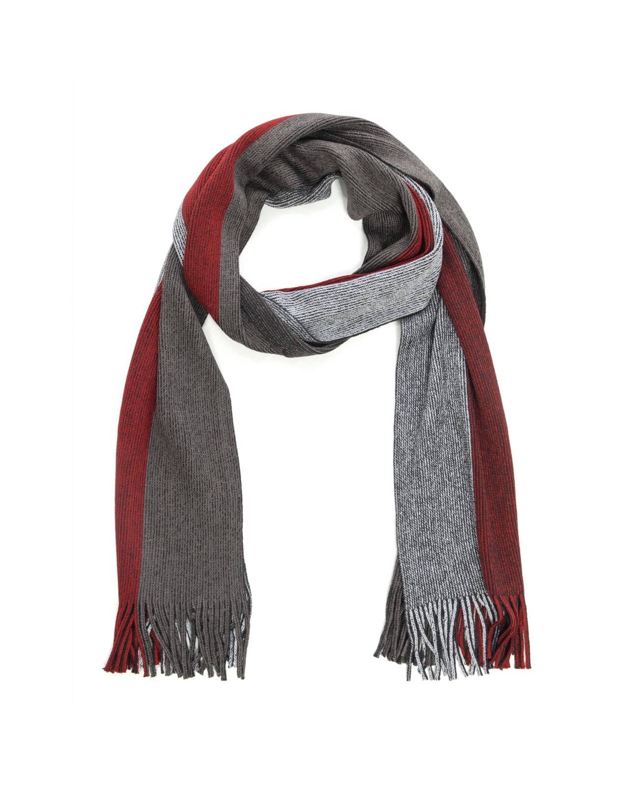 Echarpe Bugatti à rayures bordeaux