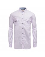 Chemise Oakman manches extra-longues 72 cm en coton mauve