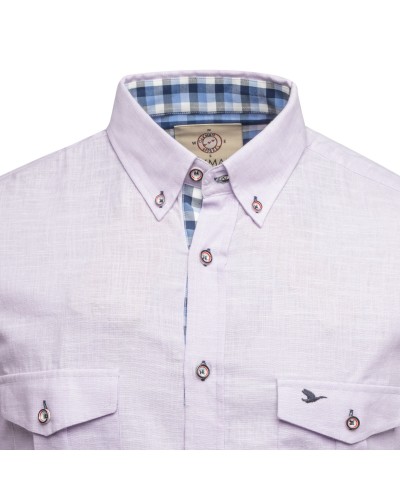 Chemise Oakman manches extra-longues 72 cm en coton mauve