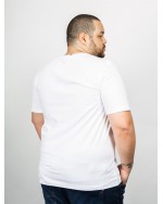 Tee shirt col rond Hugo Boss grande taille imprimé blanc