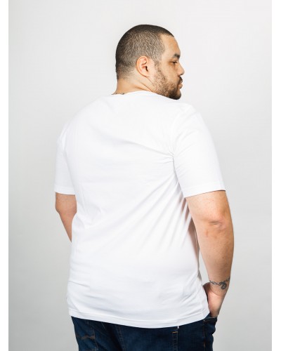 Tee shirt col rond Hugo Boss grande taille imprimé blanc