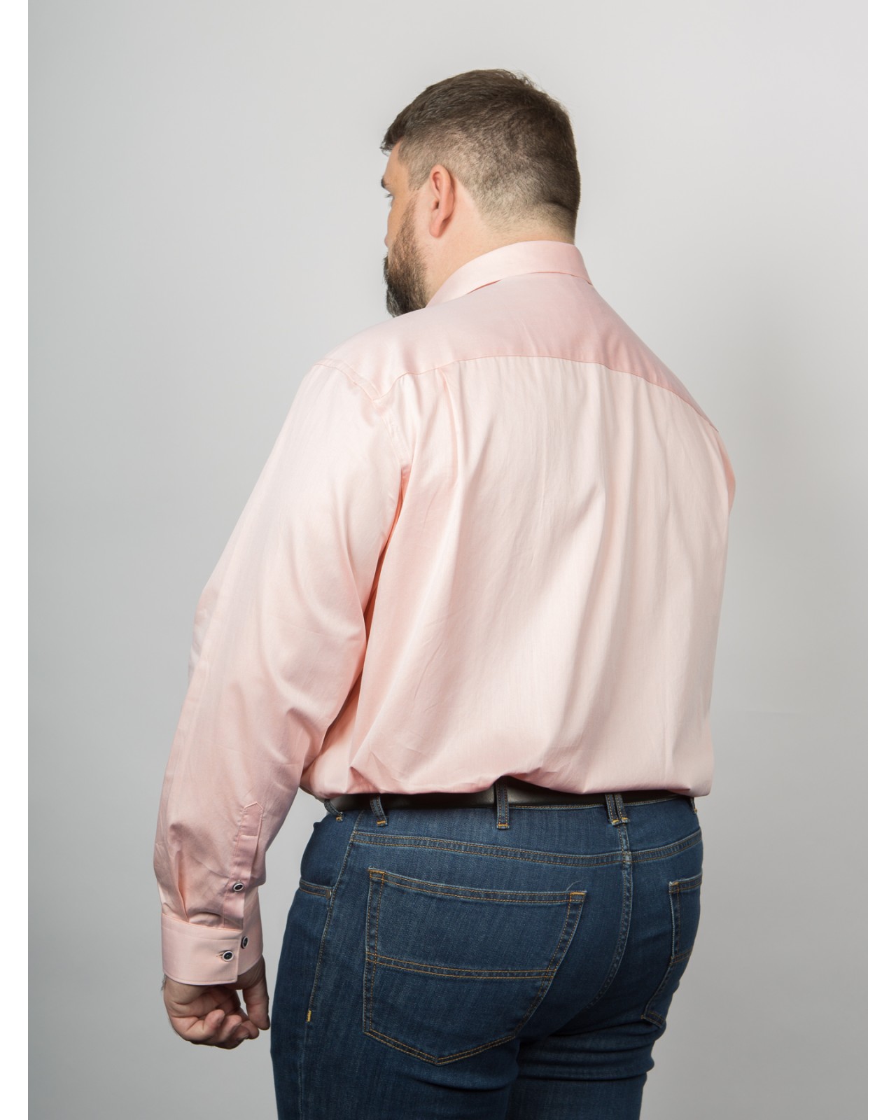 Chemise J.Ordell grande taille en twill abricot repassage facile