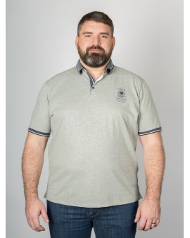 Polo piqué Mode Monte Carlo grande taille gris clair chiné