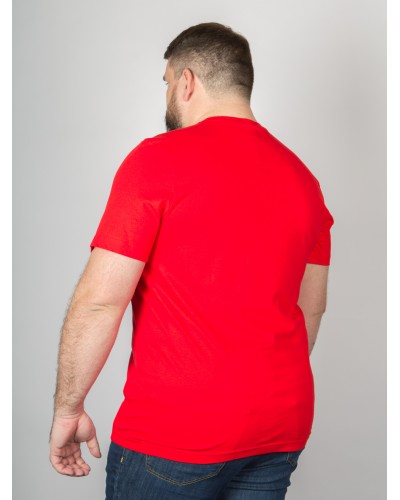 Tee shirt col rond Hugo Boss grande taille rouge