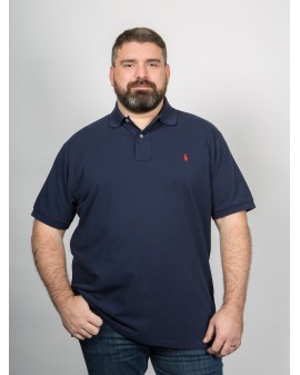 Polo piqué Ralph Lauren grande taille bleu marine