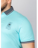 Polo piqué Mode Monte Carlo grande taille bleu turquoise