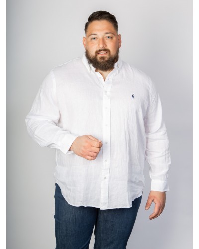 Chemise Ralph Lauren grande taille en lin blanc