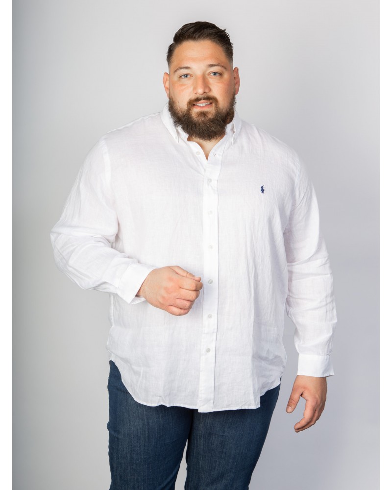 Chemise Ralph Lauren grande taille en lin blanc