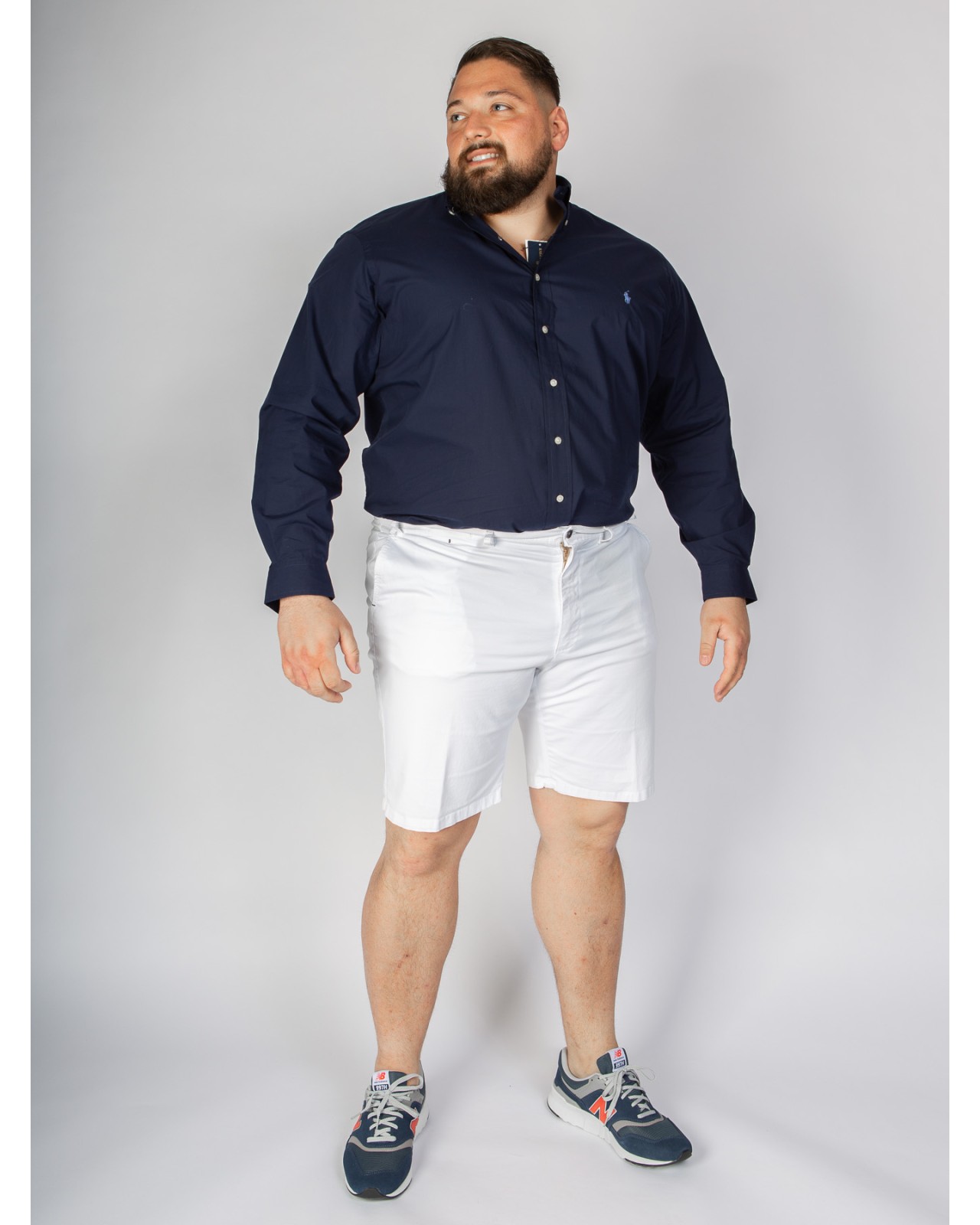 Short chino 1214 grande taille avec ceinture blanc