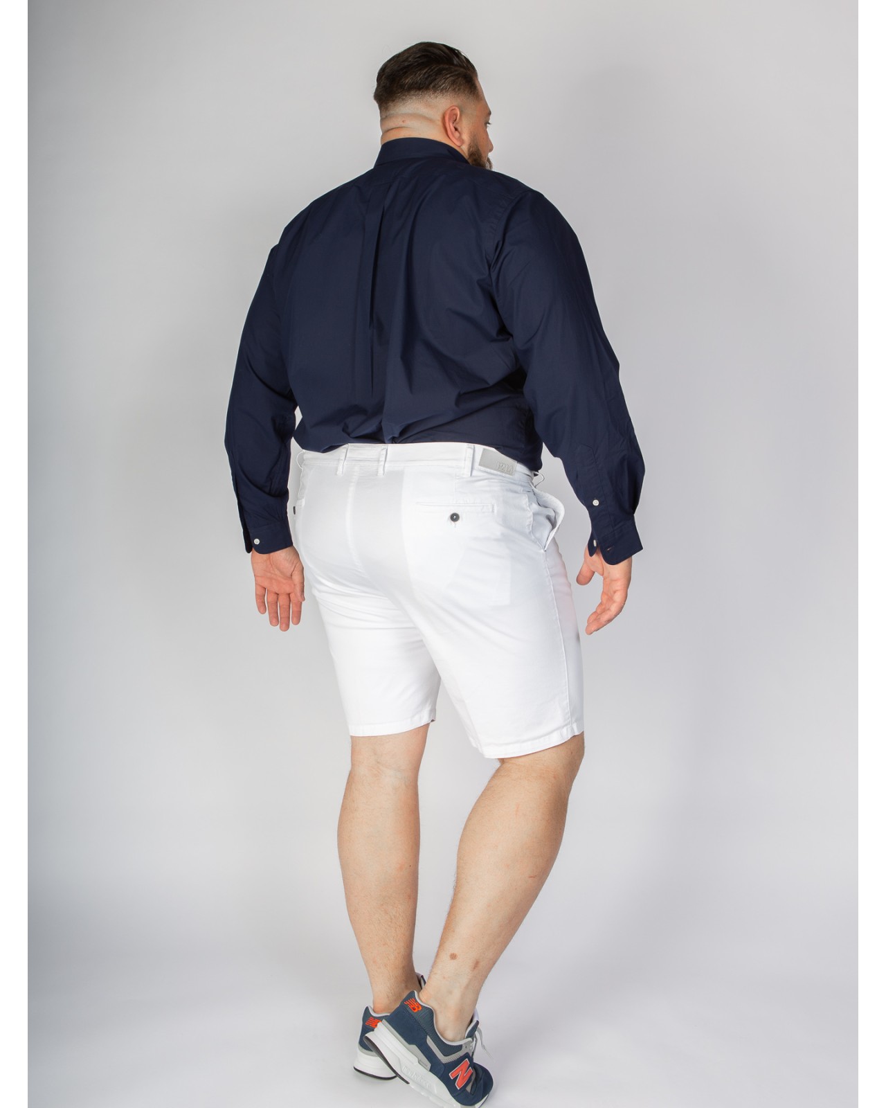 Short chino 1214 grande taille avec ceinture blanc
