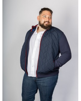 Blouson bi-matière Maneven grande taille bleu marine