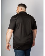 Polo jersey mercerisé Maneven grande taille noir