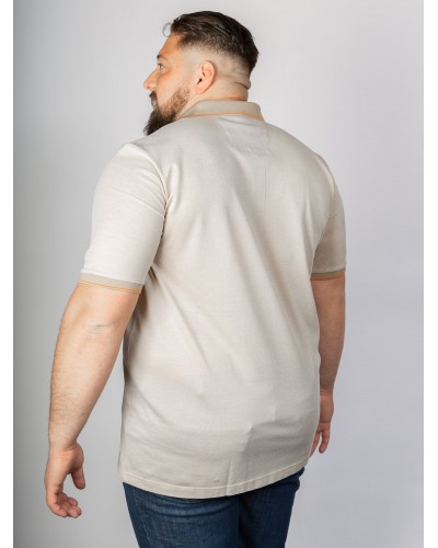 Polo piqué oxford mercerisé Maneven grande taille beige