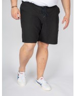 Short North 564 grande taille en coton et lin noir