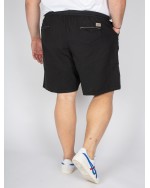 Short North 564 grande taille en coton et lin noir