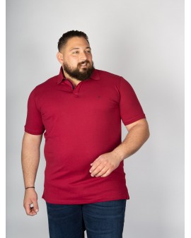 Polo piqué stretch Casa Moda grande taille rouge bordeaux