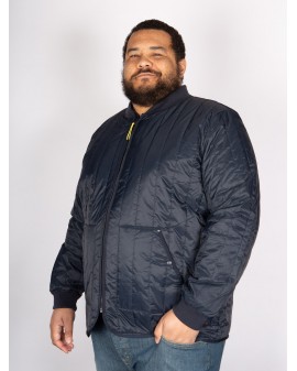 Blouson matelassé MN03 col teddy grande taille bleu marine