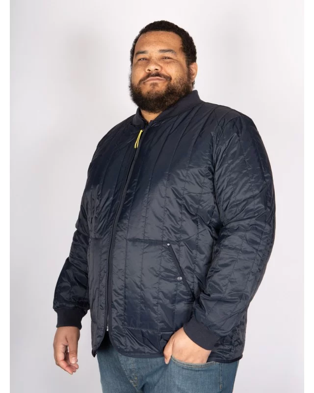 Blouson matelassé MN03 col teddy grande taille bleu marine