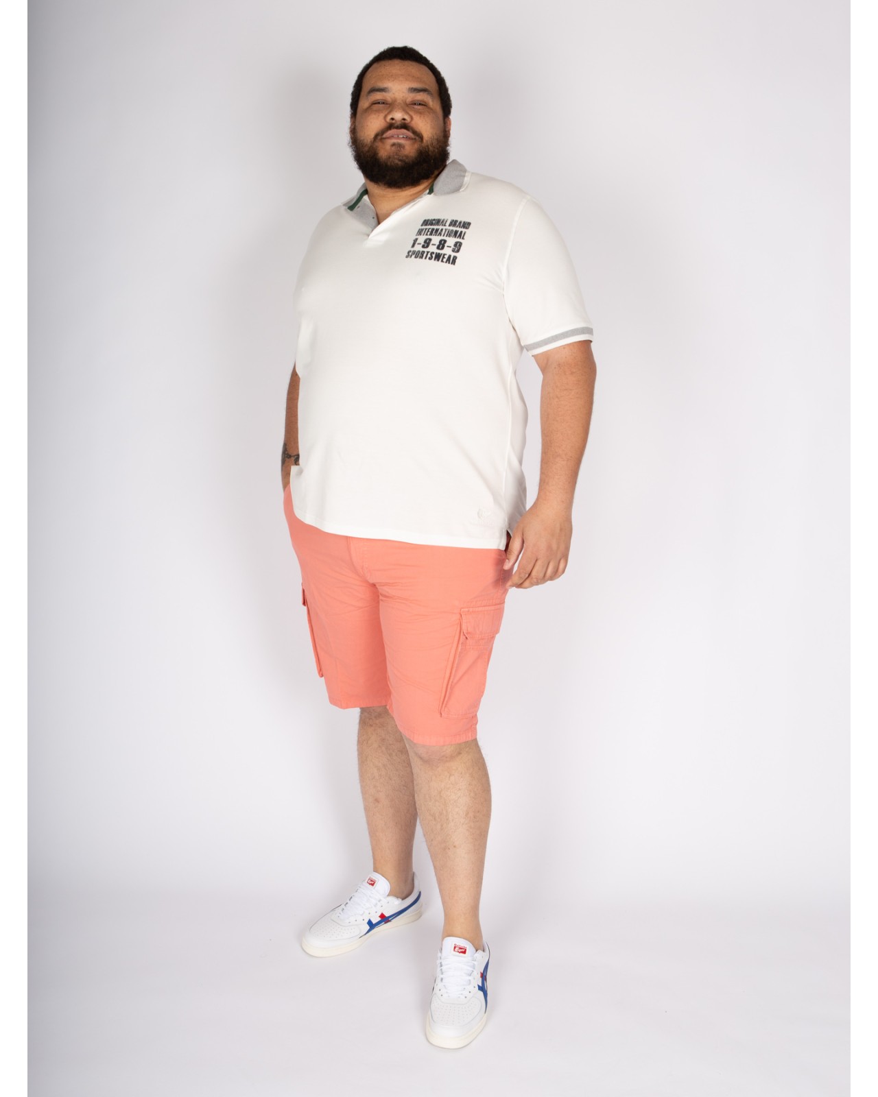 Short cargo Bugatti grande taille rose