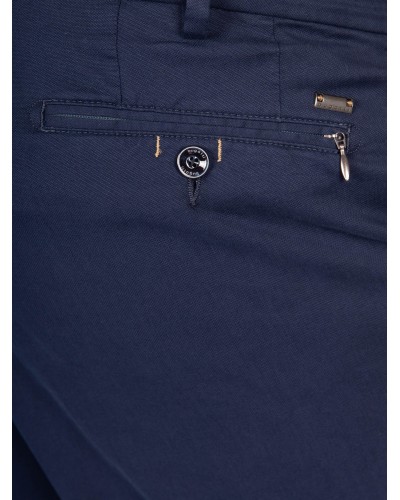 Pantalon Bugatti grande taille en pima coton bleu