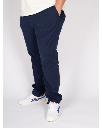 Pantalon Bugatti grande taille en pima coton bleu