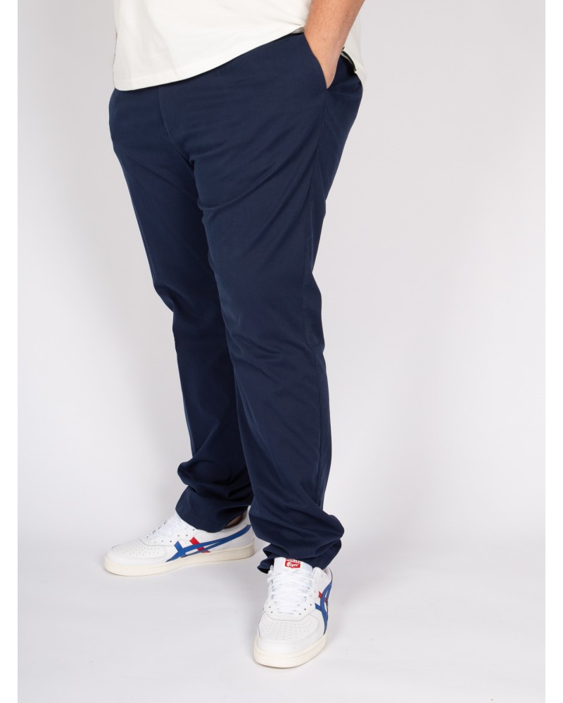 Pantalon Bugatti grande taille en pima coton bleu