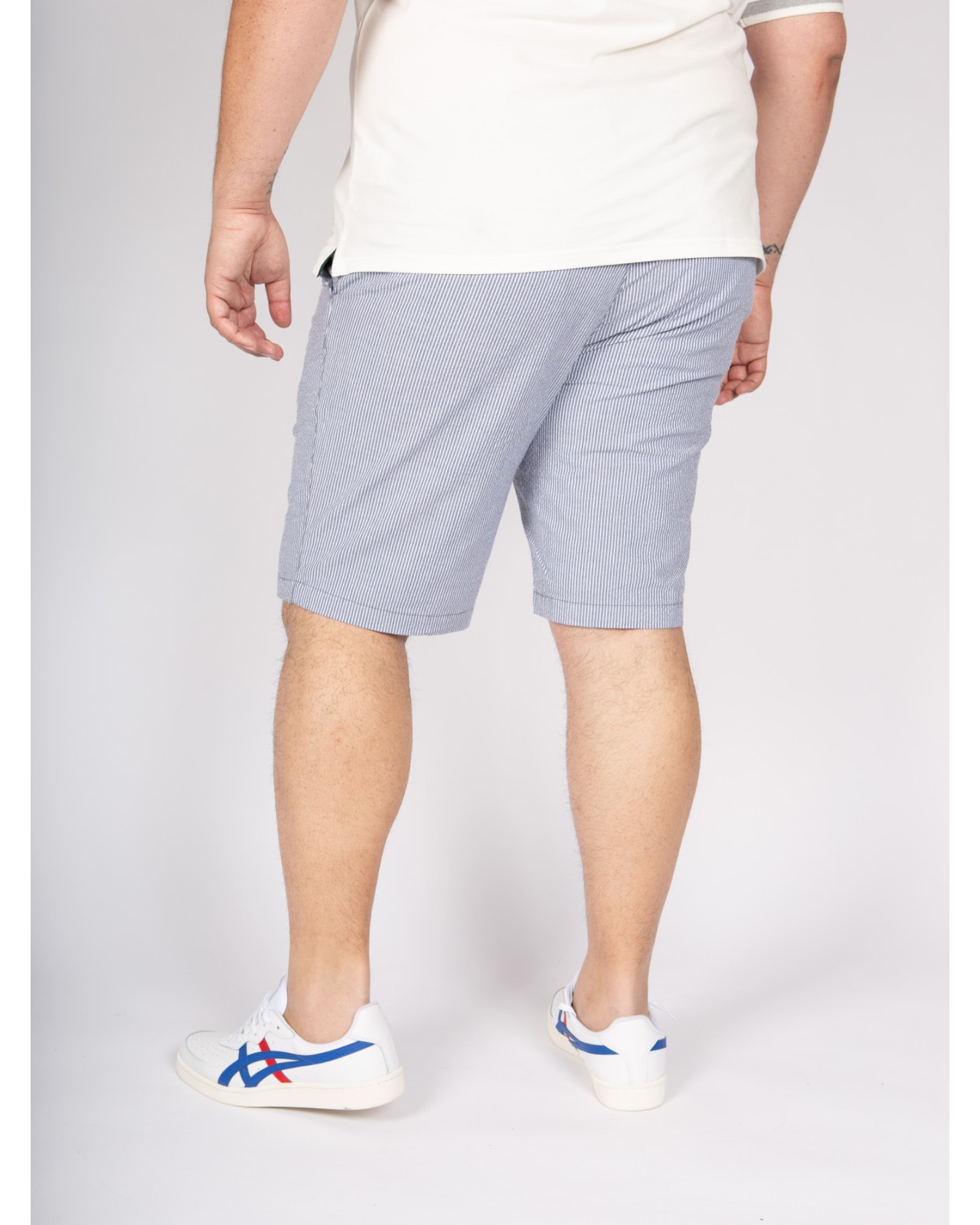 Short chino Redpoint gaufré seersucker grande taille bleu marine